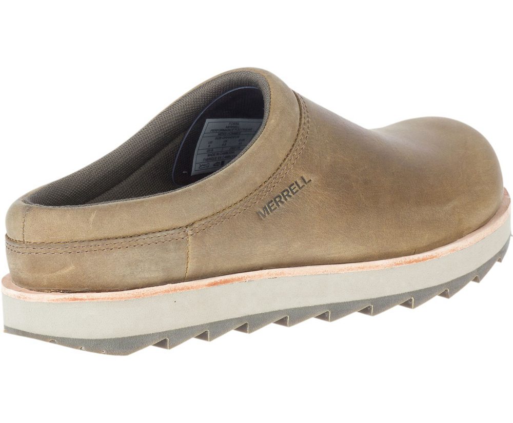 Merrell Slip Ons Męskie Brązowe - Juno Clog Skórzane - 057382-VGF